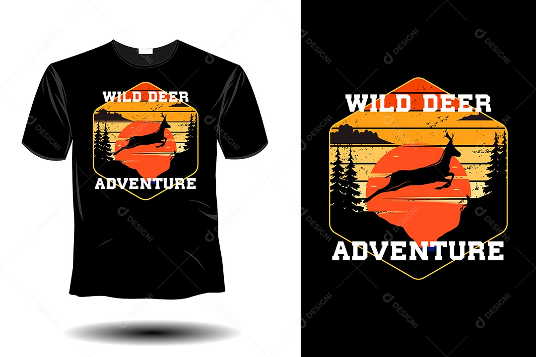 Modelo de Estampa de Camiseta Ilustração Vetor EPS