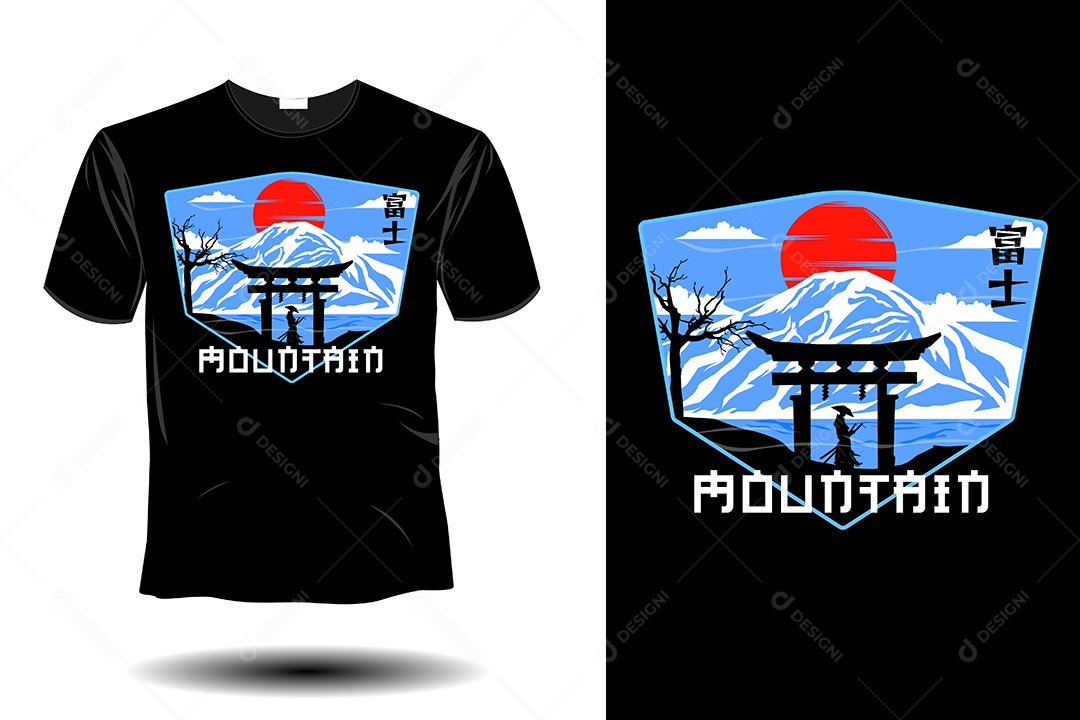 Modelo de Estampa de Camiseta Ilustração Vetor EPS