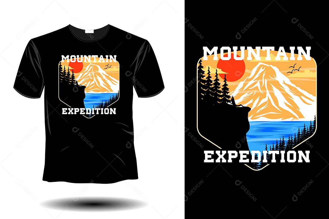 Modelo de Estampa de Camiseta Ilustração Vetor EPS