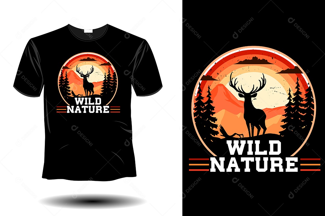 Modelo de Estampa de Camiseta Ilustração Vetor EPS