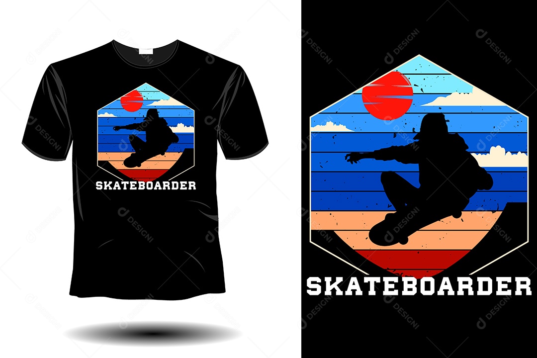 Modelo de Estampa de Camiseta Ilustração Vetor EPS