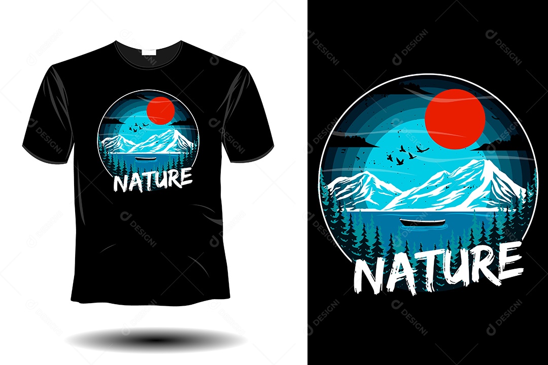 Modelo de Estampa de Camiseta Ilustração Vetor EPS