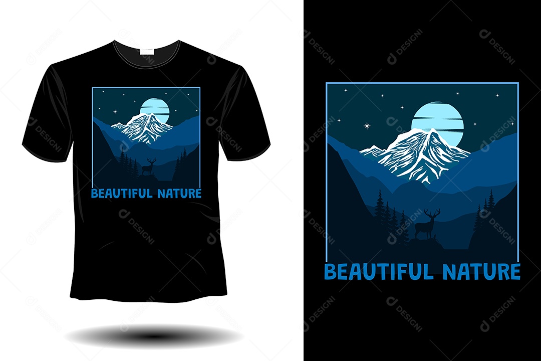 Modelo de Estampa de Camiseta Ilustração Vetor EPS