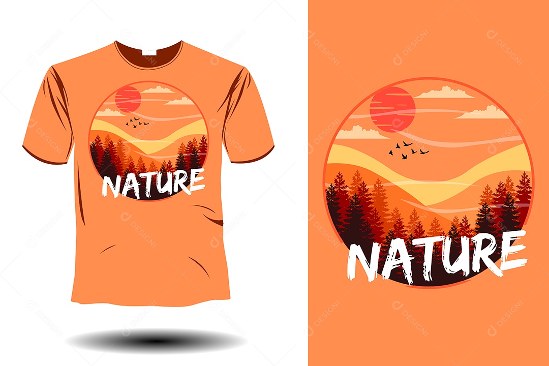 Modelo de Estampa de Camiseta Ilustração Vetor EPS