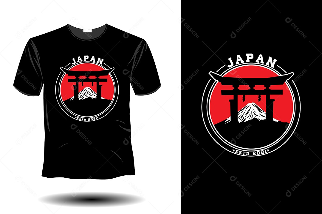 Modelo de Estampa de Camiseta Ilustração Vetor EPS