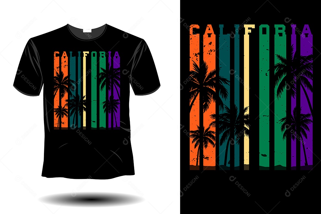 Modelo de Estampa de Camiseta Ilustração Vetor EPS