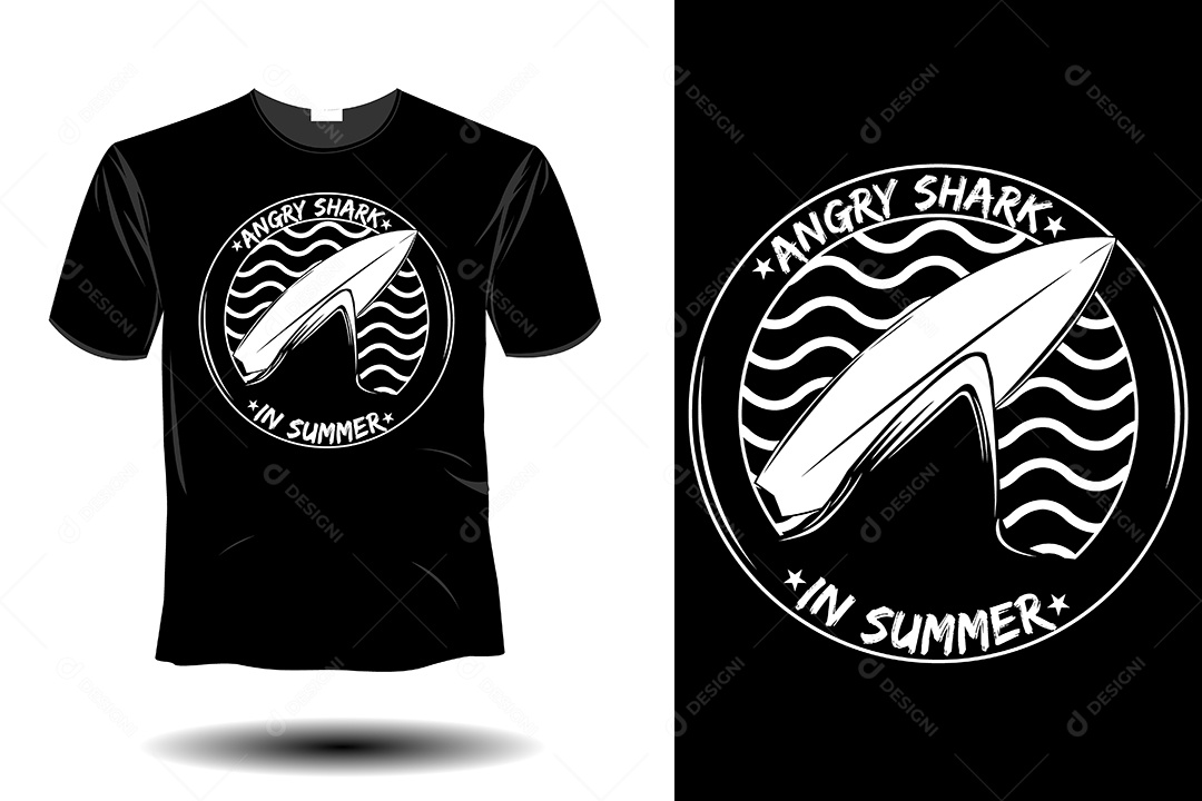 Modelo de Estampa de Camiseta Ilustração Vetor EPS