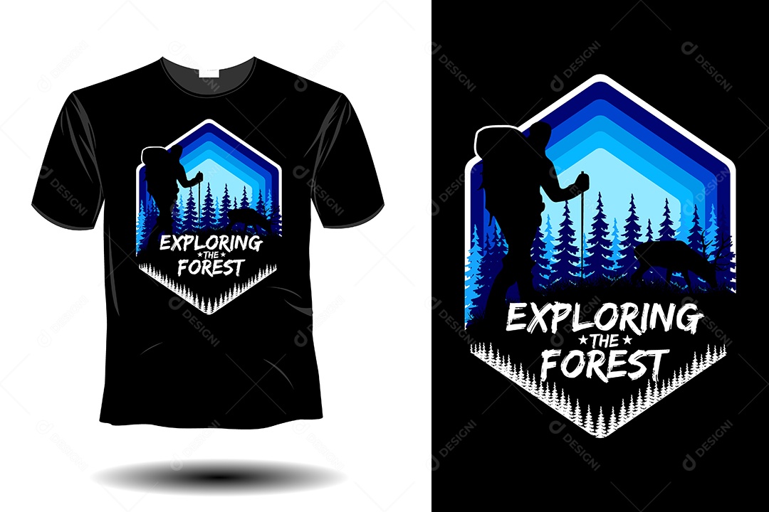 Modelo de Estampa de Camiseta Ilustração Vetor EPS