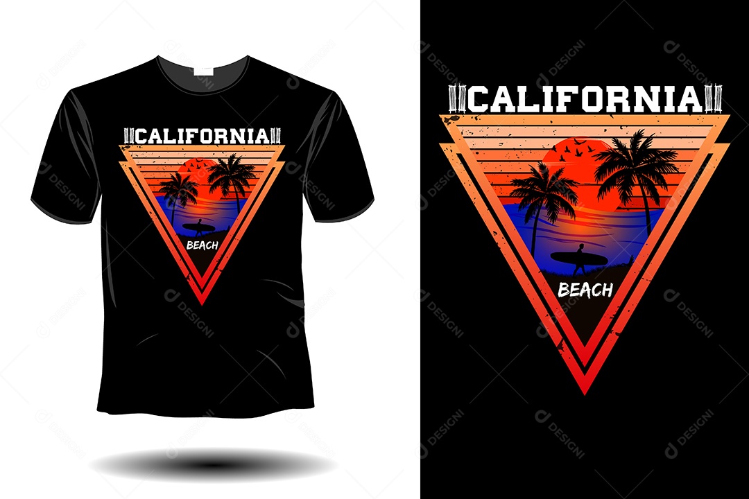 Modelo de Estampa de Camiseta Ilustração Vetor EPS