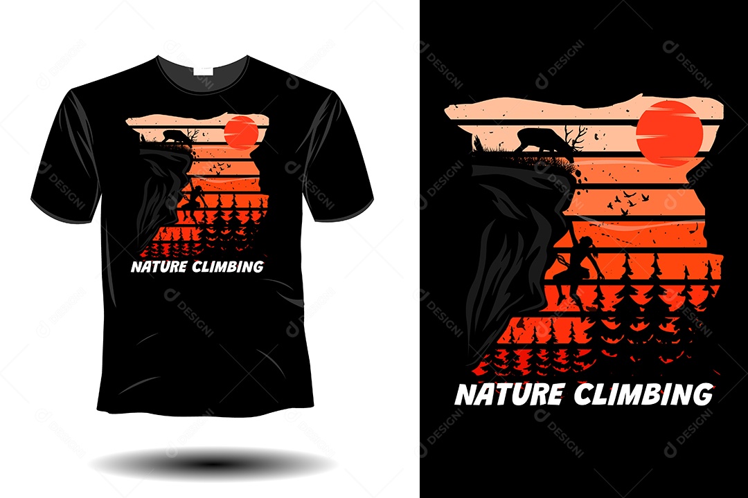 Modelo de Estampa de Camiseta Ilustração Vetor EPS