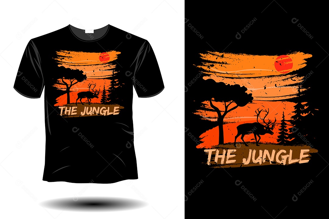 Modelo de Estampa de Camiseta Ilustração Vetor EPS