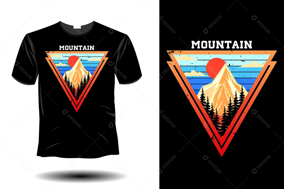 Modelo de Estampa de Camiseta Ilustração Vetor EPS