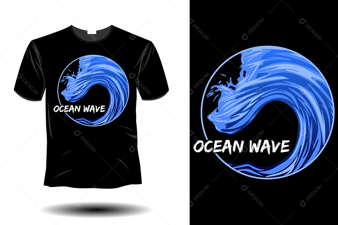 Modelo de Estampa de Camiseta Ilustração Vetor EPS