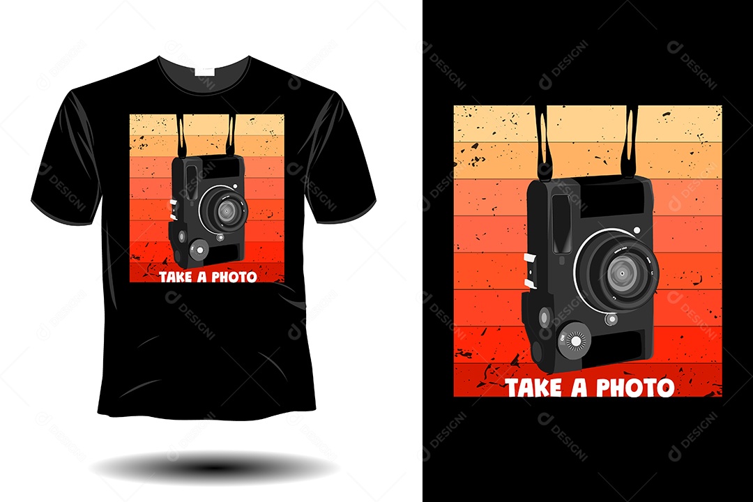 Modelo de Estampa de Câmera Ilustração Vetor EPS