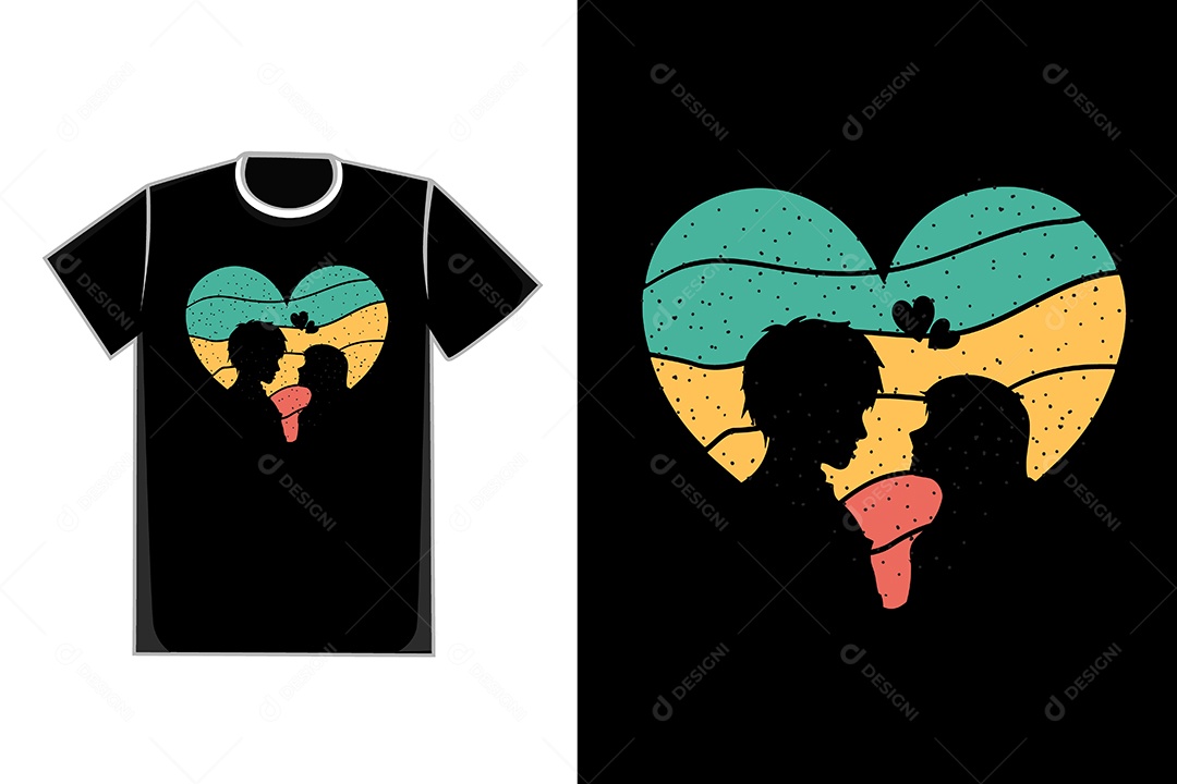 Modelo de Estampa de Camiseta Ilustração Vetor EPS