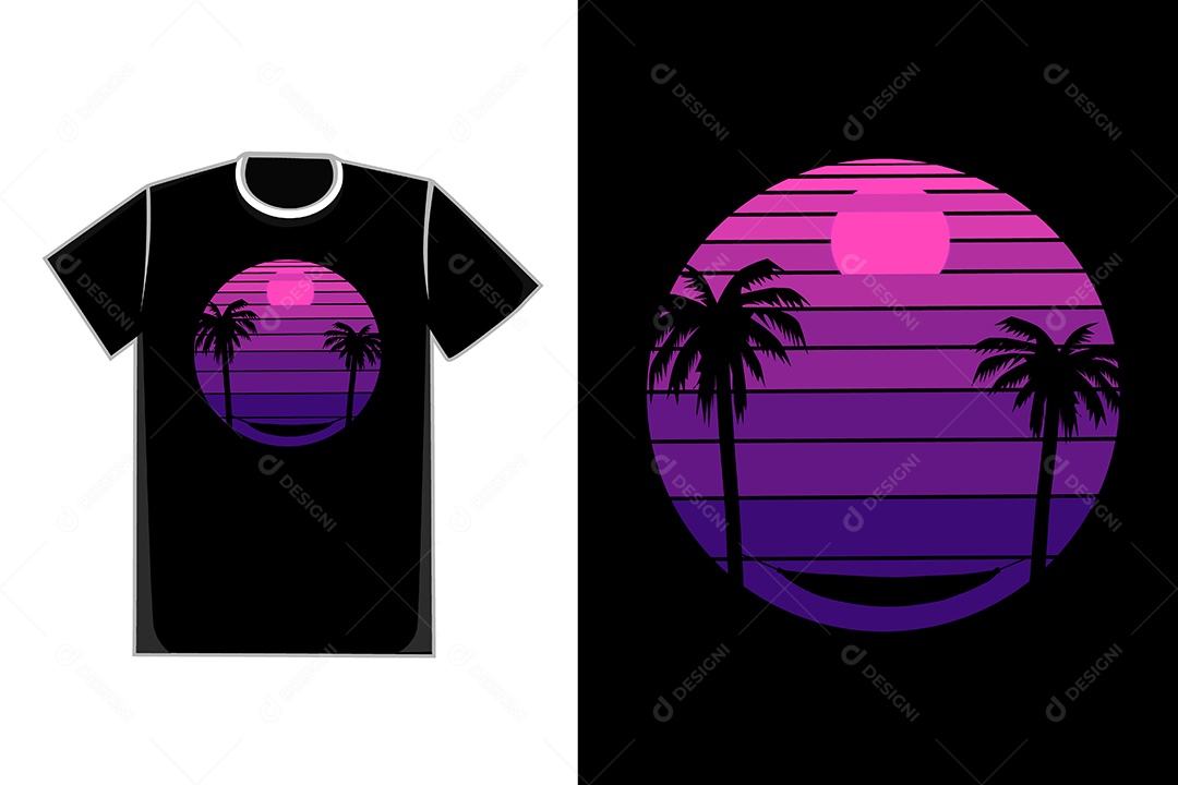 Modelo de Estampa de Camiseta Ilustração Vetor EPS