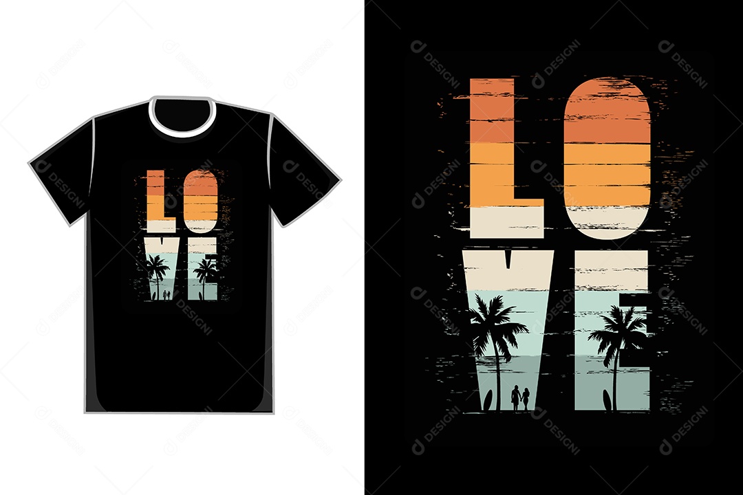 Modelo de Estampa de Camiseta Ilustração Vetor EPS