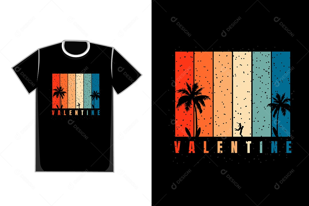 Modelo de Estampa de Camiseta Ilustração Vetor EPS