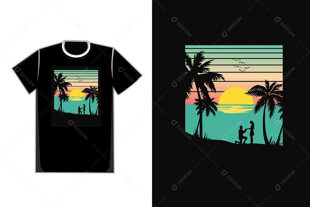 Modelo de Estampa de Camiseta Ilustração Vetor EPS