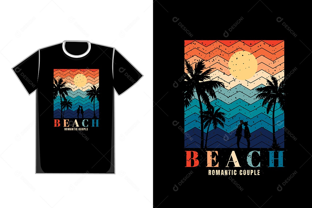 Modelo de Estampa de Camiseta Ilustração Vetor EPS