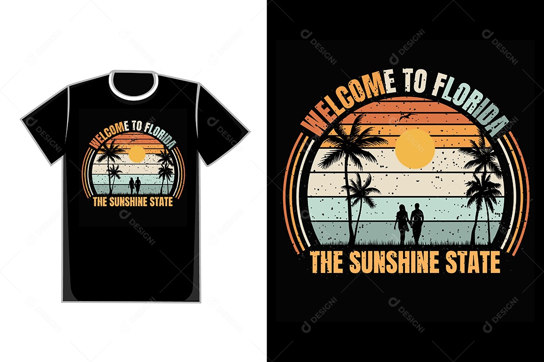 Modelo de Estampa de Camiseta Ilustração Vetor EPS