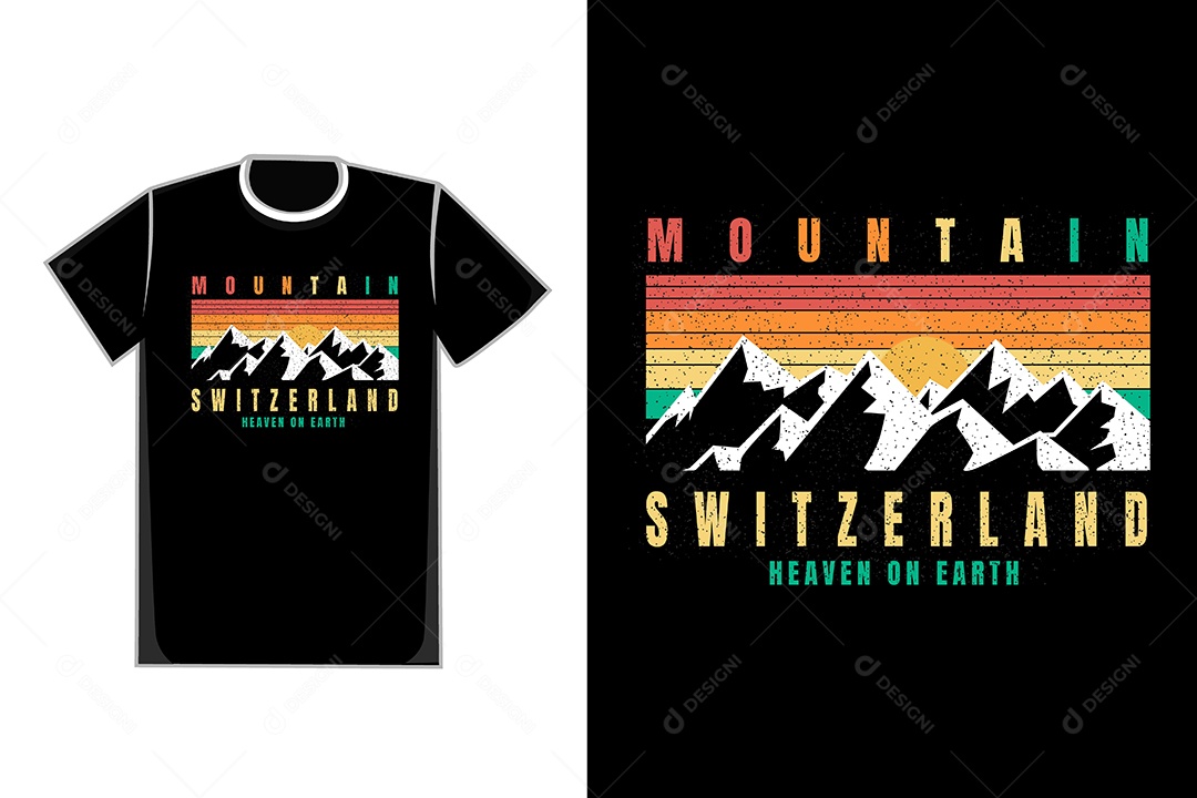 Modelo de Estampa de Camiseta Ilustração Vetor EPS