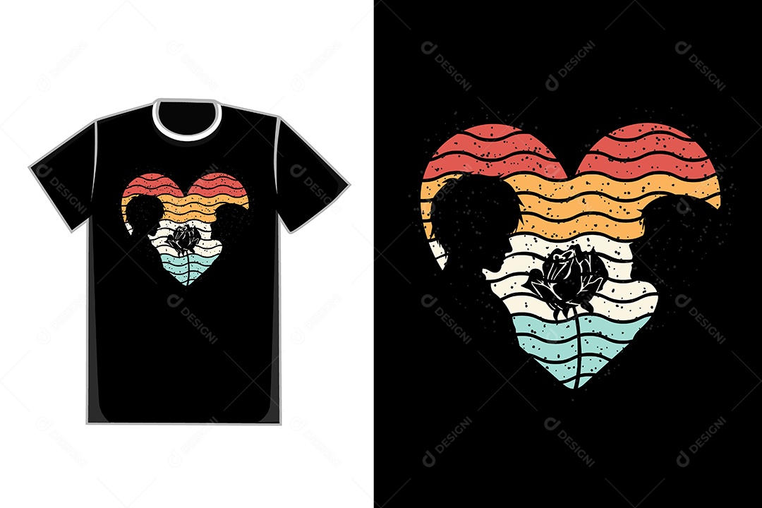 Modelo de Estampa de Camiseta Ilustração Vetor EPS