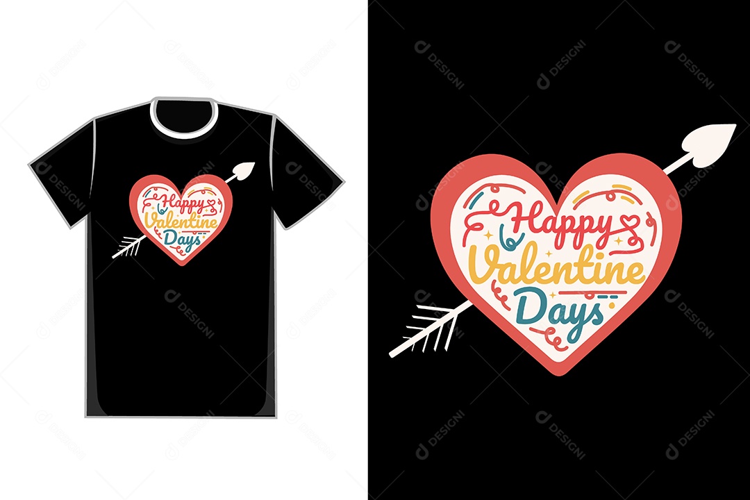 Modelo de Estampa de Camiseta Ilustração Vetor EPS