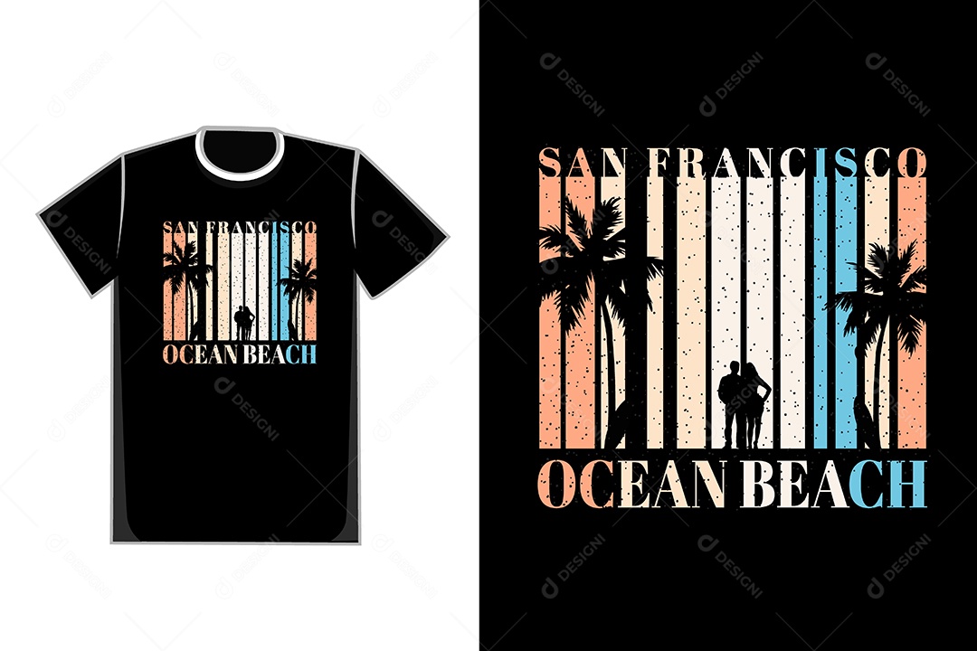 Modelo de Estampa de Camiseta Ilustração Vetor EPS