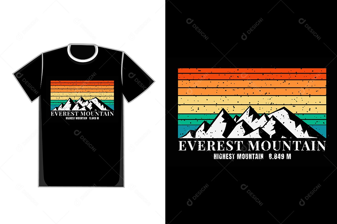 Modelo de Estampa de Camiseta Ilustração Vetor EPS