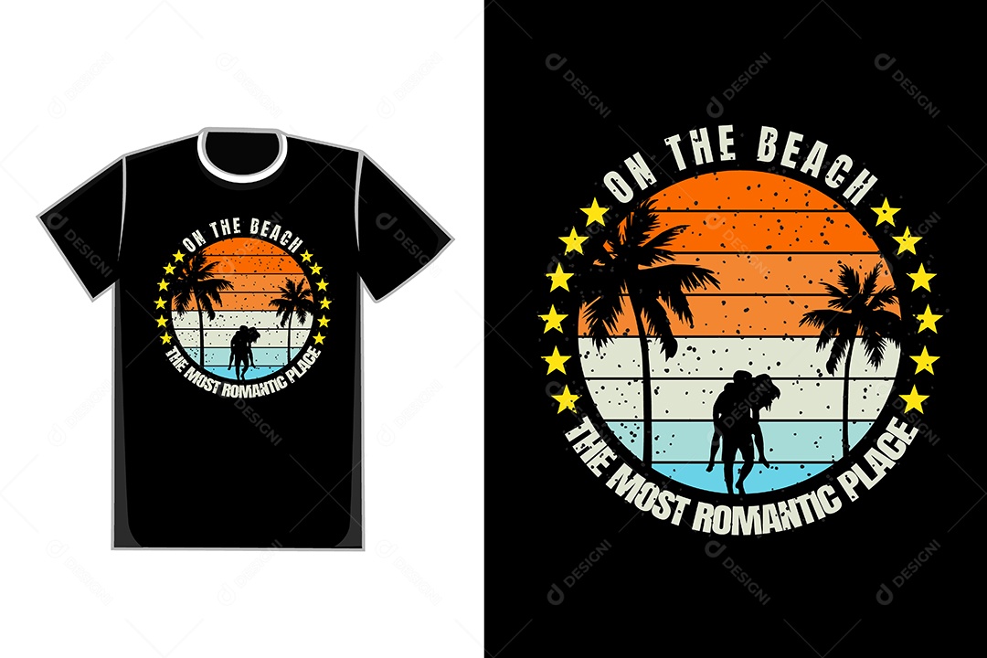 Modelo de Estampa de Camiseta Ilustração Vetor EPS