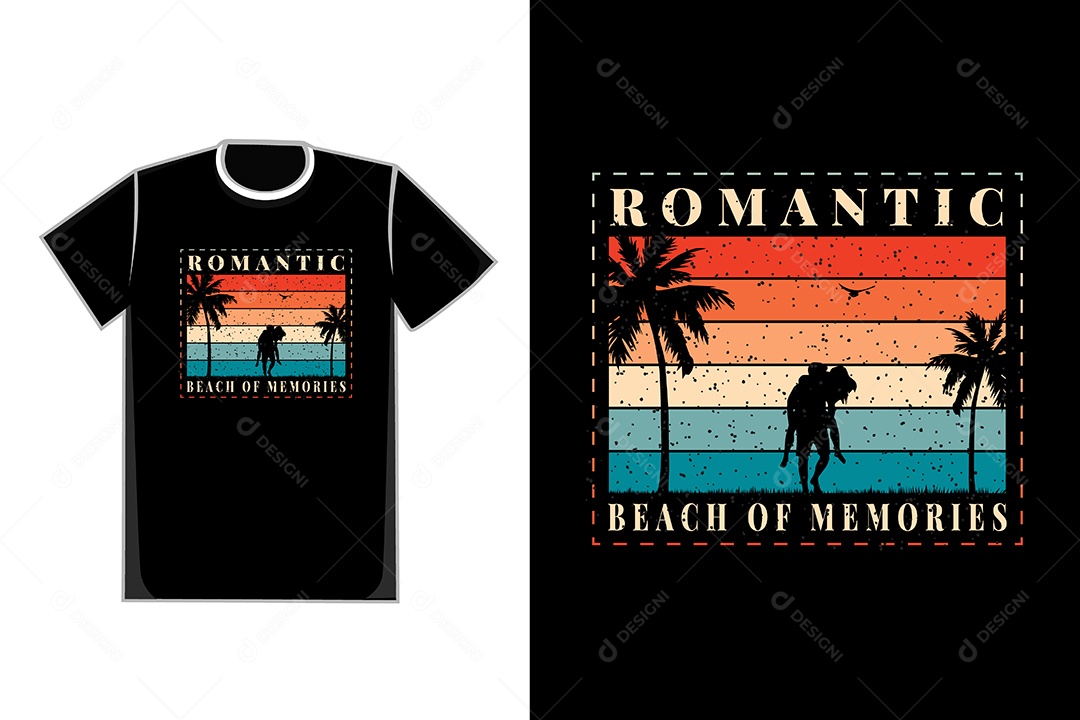 Modelo de Estampa de Camiseta Ilustração Vetor EPS