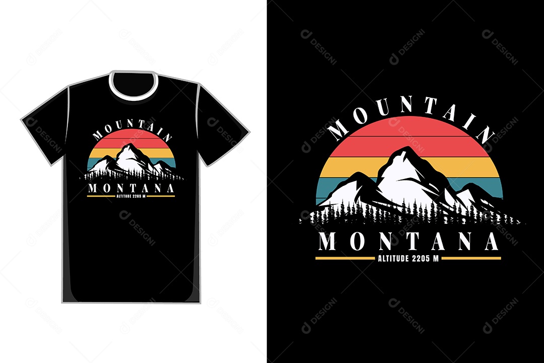 Modelo de Estampa de Camiseta Ilustração Vetor EPS