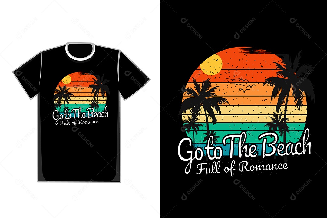 Modelo de Estampa de Camiseta Ilustração Vetor EPS