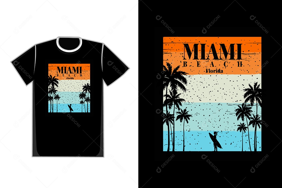 Modelo de Estampa de Camiseta Ilustração Vetor EPS