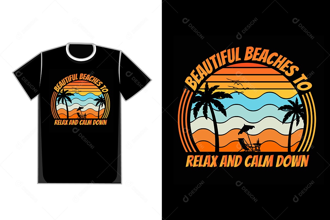 Modelo de Estampa de Camiseta Ilustração Vetor EPS