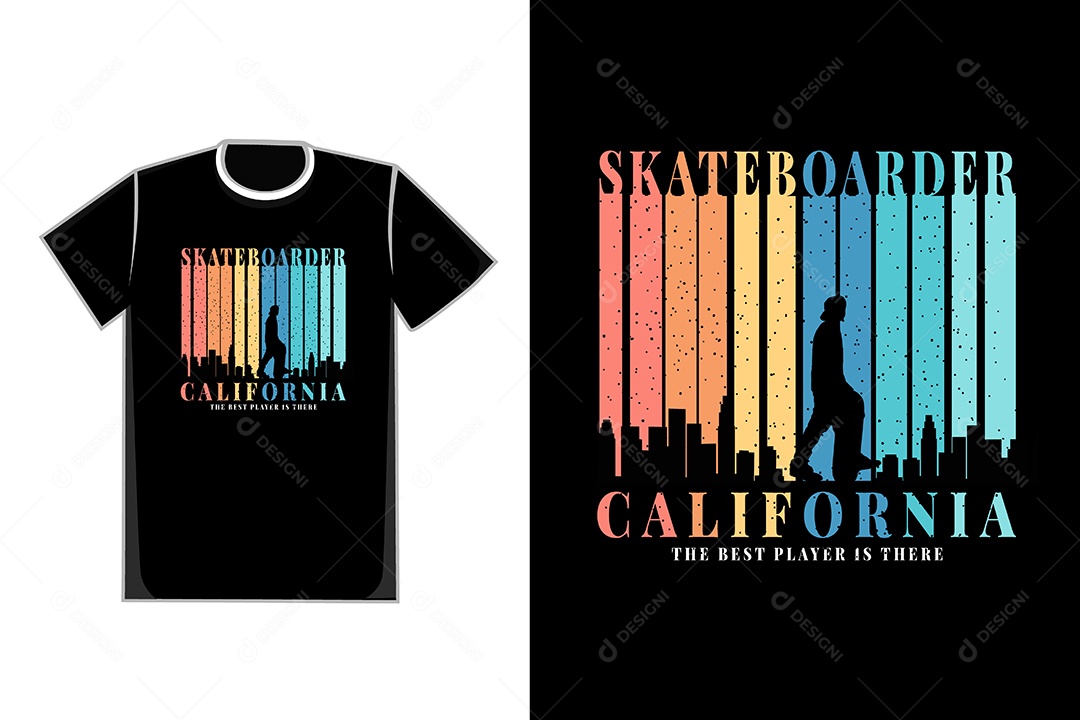 Modelo de Estampa de Camiseta Ilustração Vetor EPS