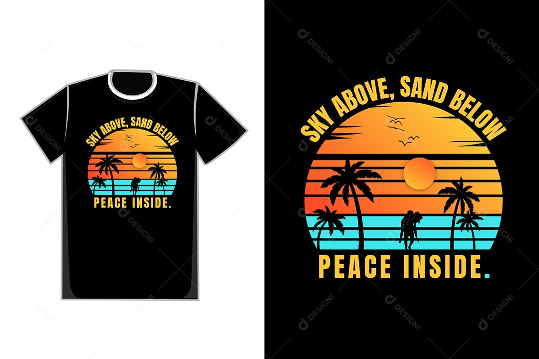 Modelo de Estampa de Camiseta Ilustração Vetor EPS