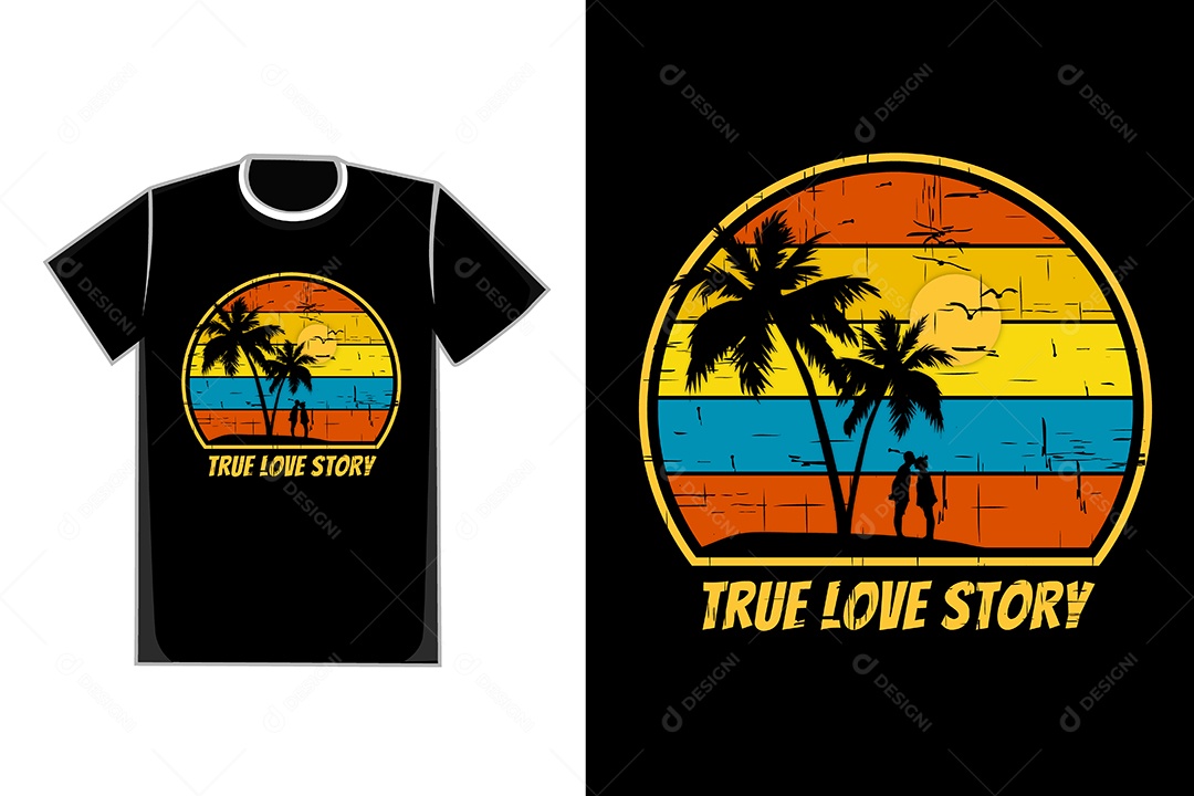 Modelo de Estampa de Camiseta Ilustração Vetor EPS