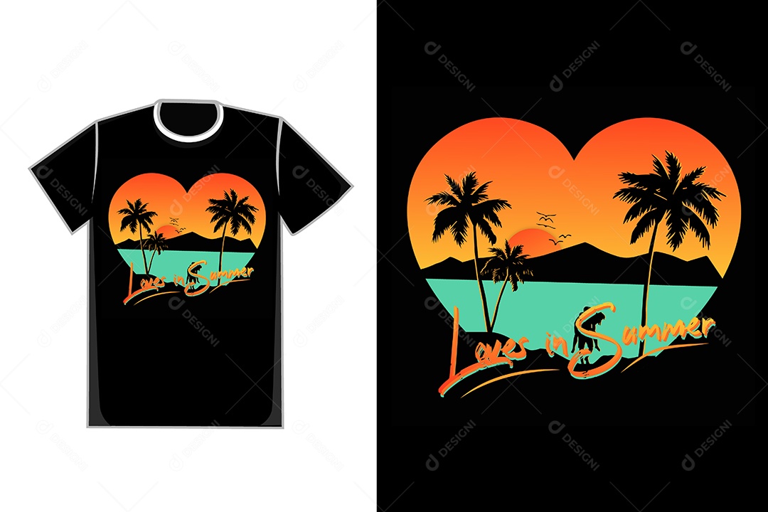 Modelo de Estampa de Camiseta Ilustração Vetor EPS