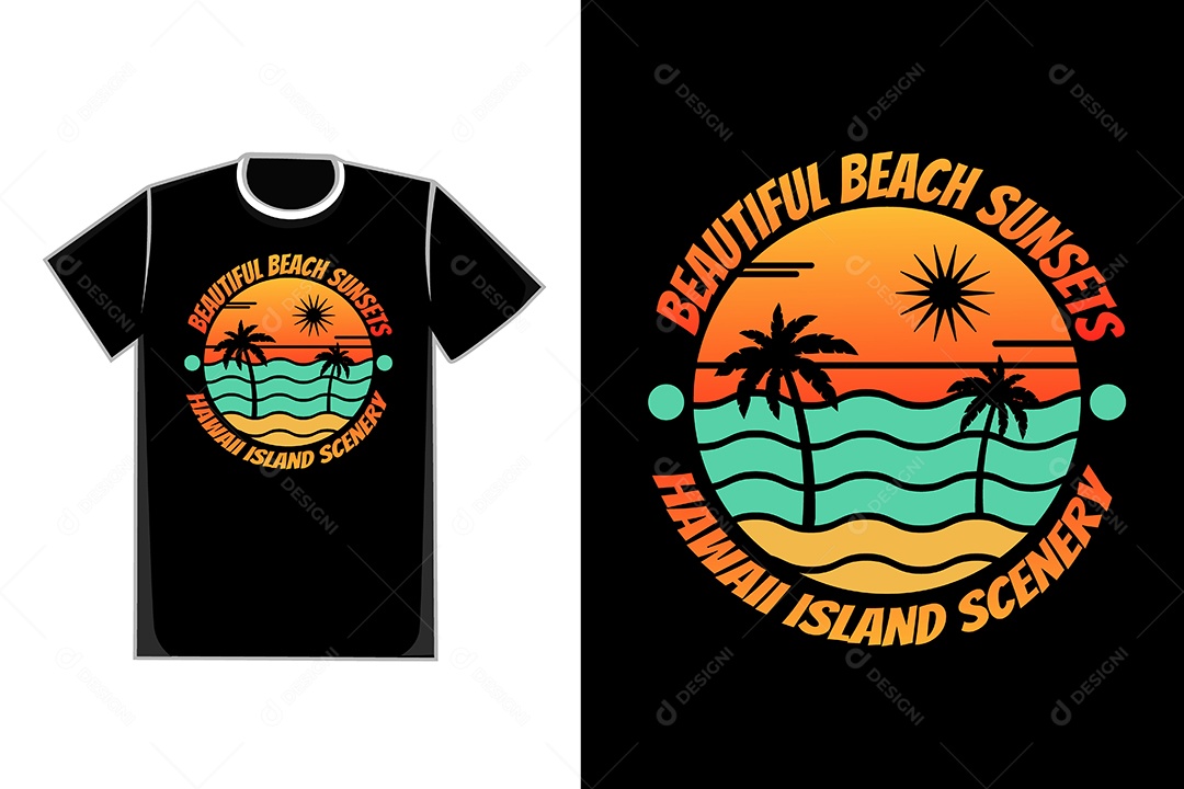 Modelo de Estampa de Camiseta Ilustração Vetor EPS