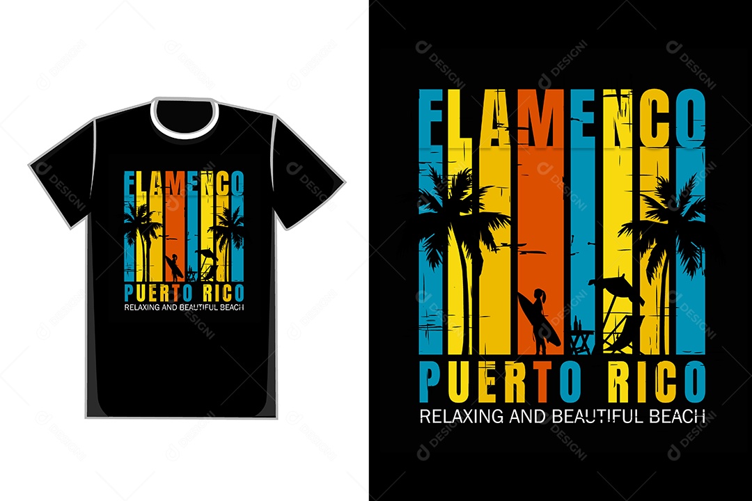 Modelo de Estampa de Camiseta Ilustração Vetor EPS