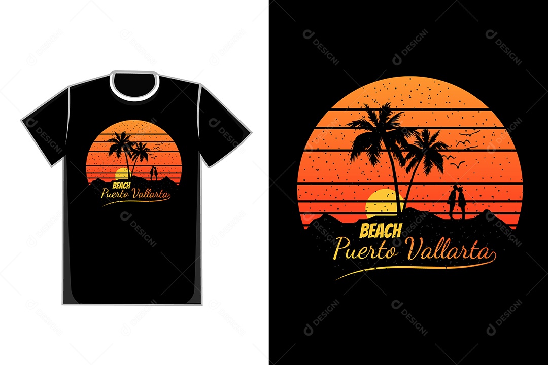 Modelo de Estampa de Camiseta Ilustração Vetor EPS