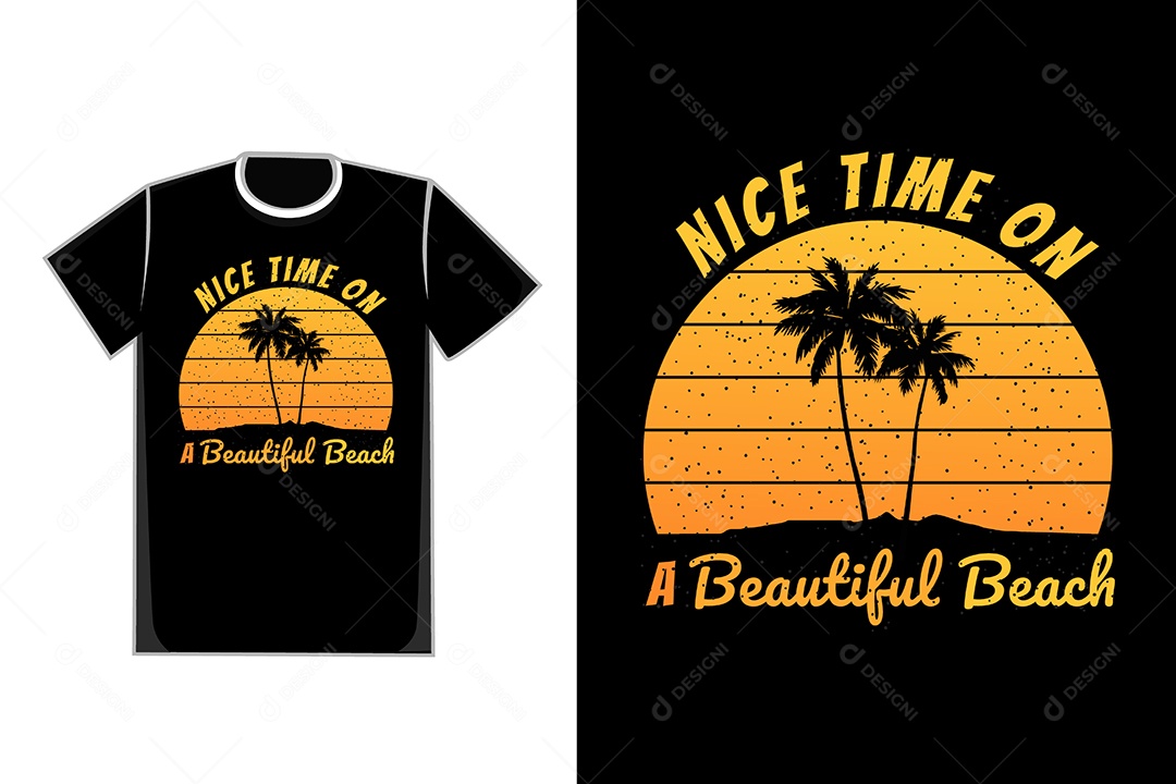 Modelo de Estampa de Camiseta Ilustração Vetor EPS