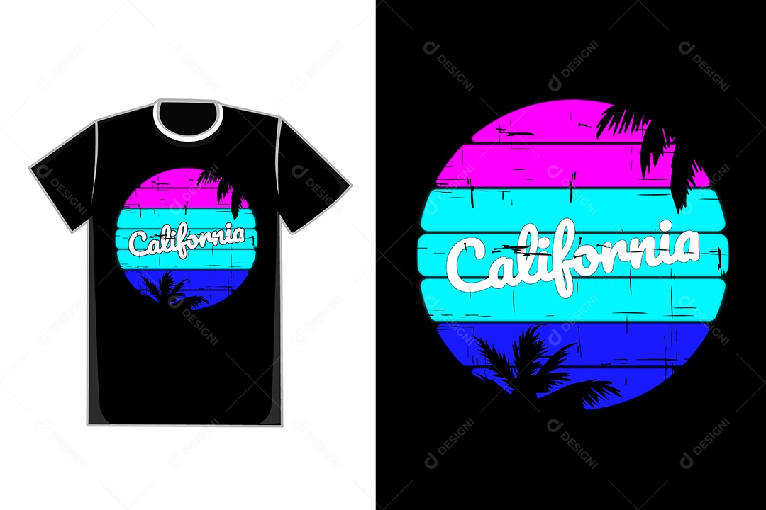 Modelo de Estampa de Camiseta Ilustração Vetor EPS