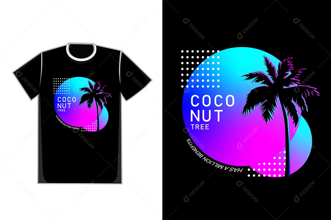 Modelo de Estampa de Camiseta Ilustração Vetor EPS