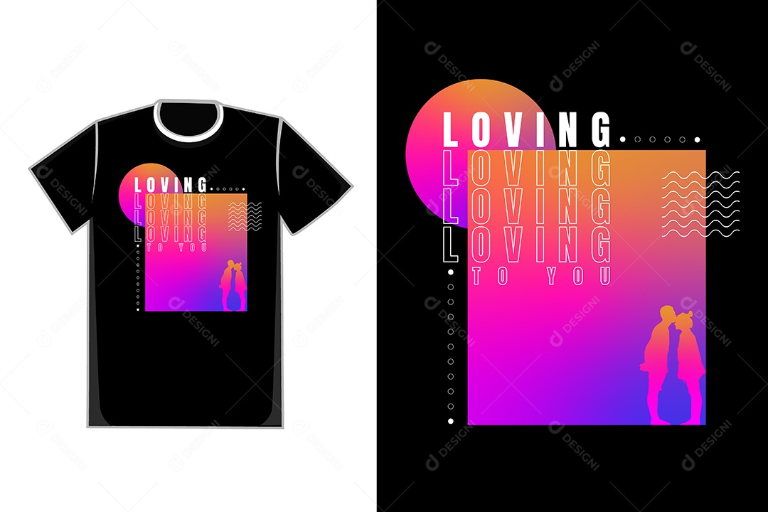 Modelo de Estampa de Camiseta Ilustração Vetor EPS