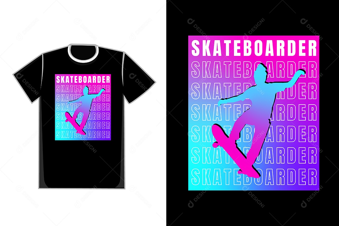 Modelo de Estampa de Camiseta Ilustração Vetor EPS