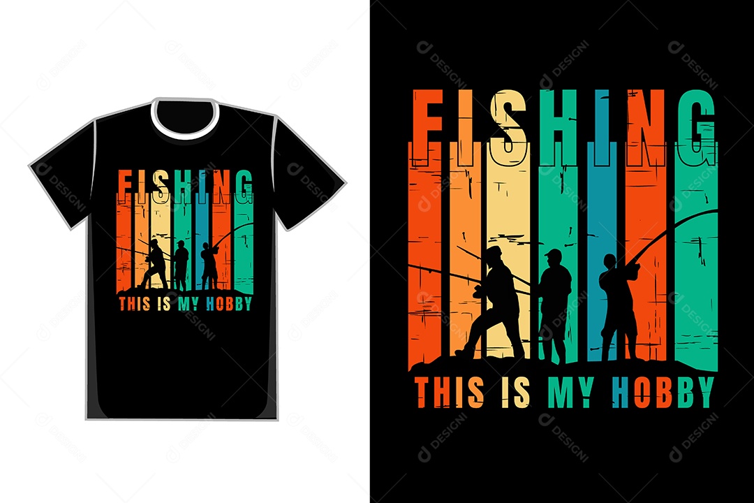 Modelo de Estampa de Camiseta Ilustração Vetor EPS