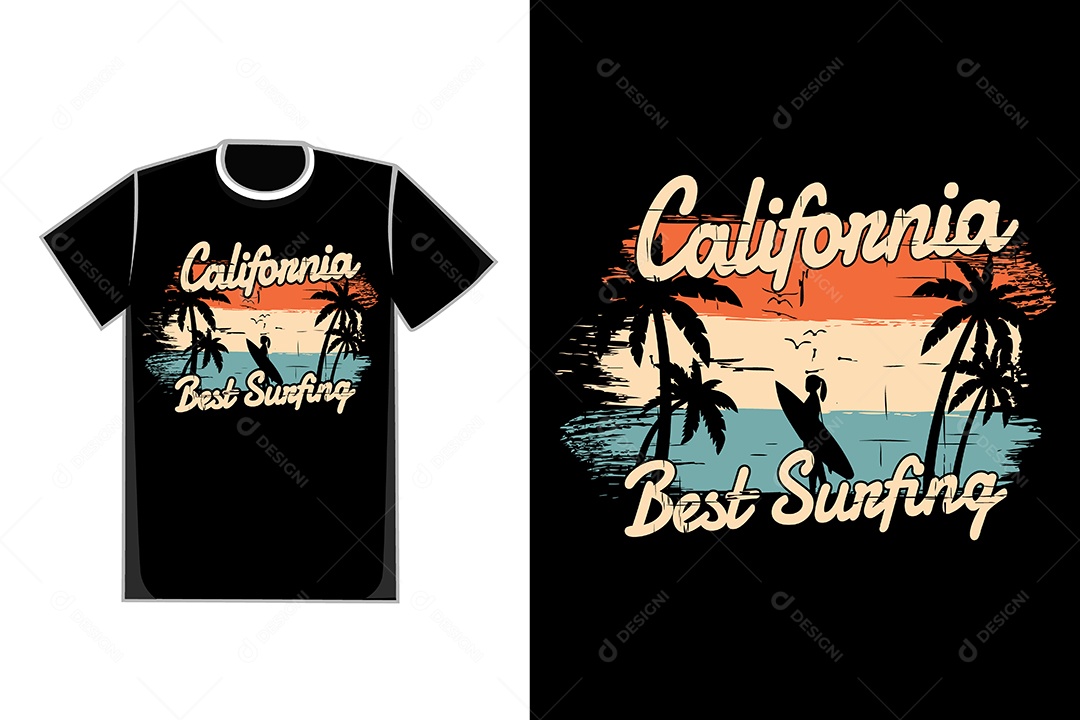 Modelo de Estampa de Camiseta Ilustração Vetor EPS